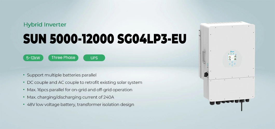 Deye 5kw Single Phase Hybrid Solar Inverter Low Voltage Battery