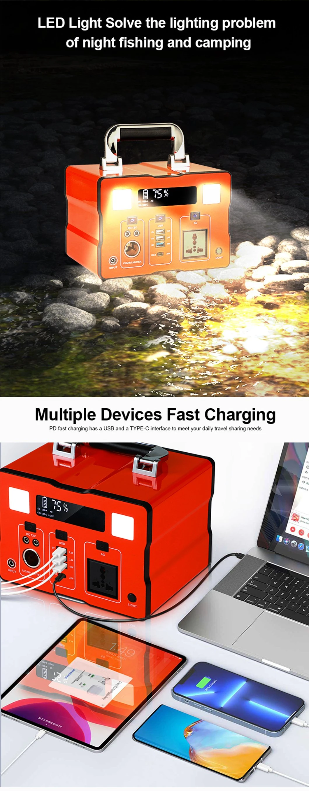 Alltop Newest Design Outdoor Camping Home off Grid 500 1000 Watt Portable Power Stations